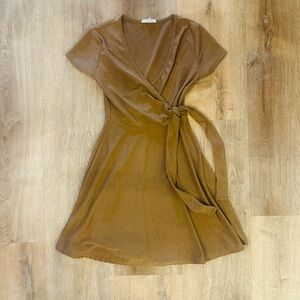 Rolla Coster Brown Wrap Mini Dress